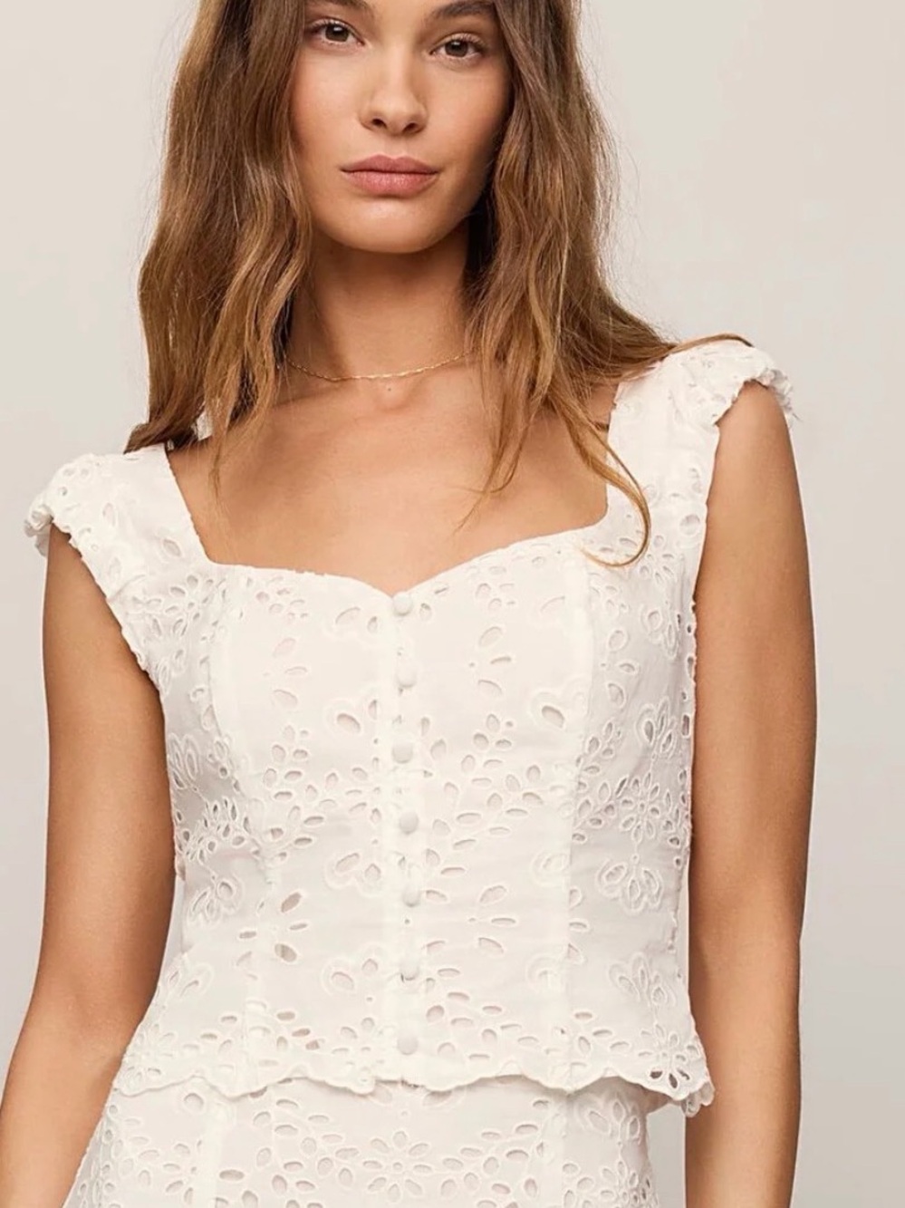 Z Supply x LINDYE Galloway NWT Emrie White Eyelet Top Size Small